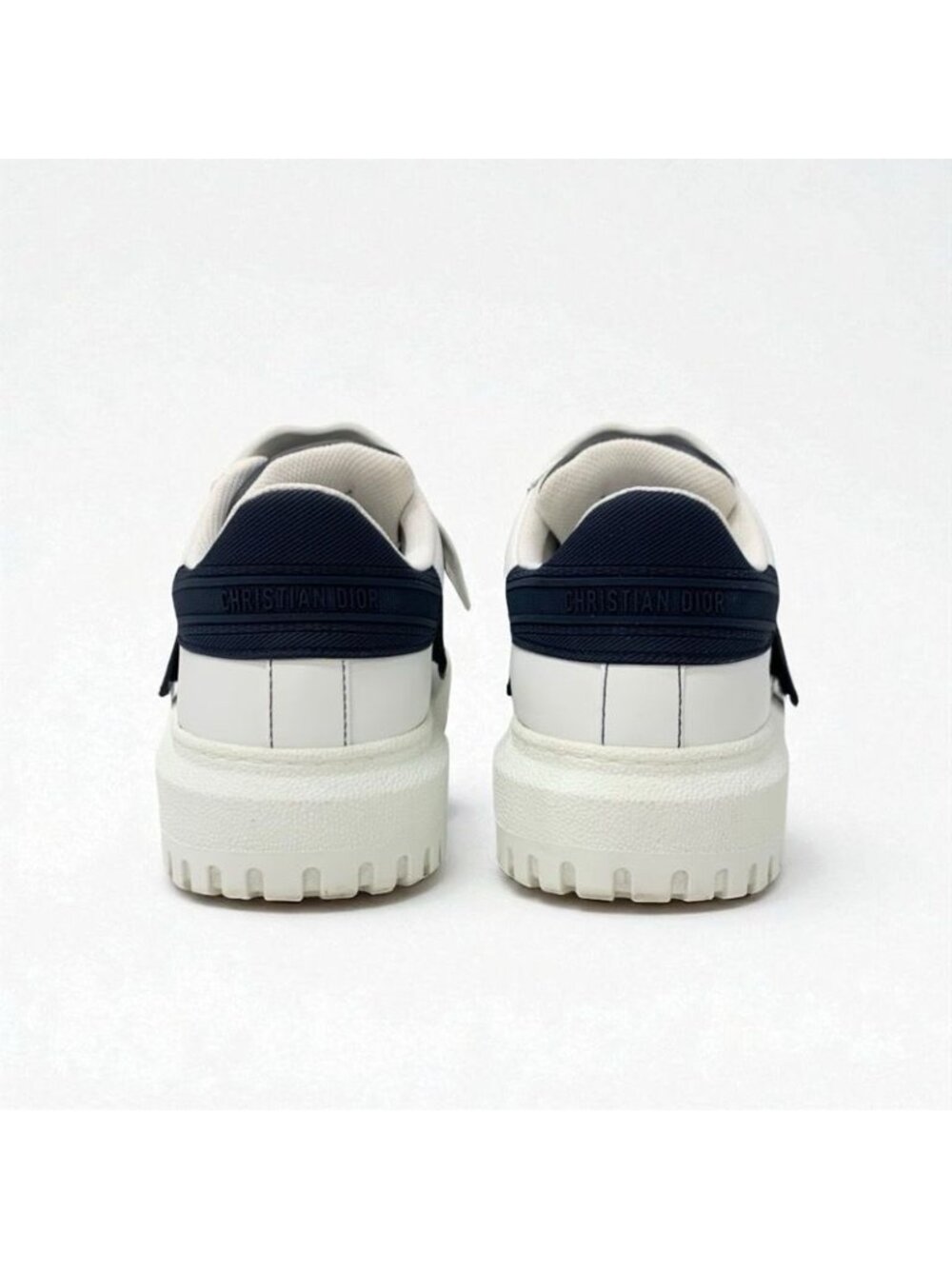 Christian Dior-id Sneakers Shoes Leather Rubber White Black Logo Velcro - Picture 5 of 10